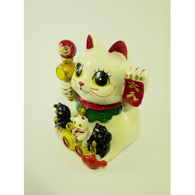 CELENGAN KUCING MANEKI NEKO LUCKY CAT GOLD PIGGY BANK