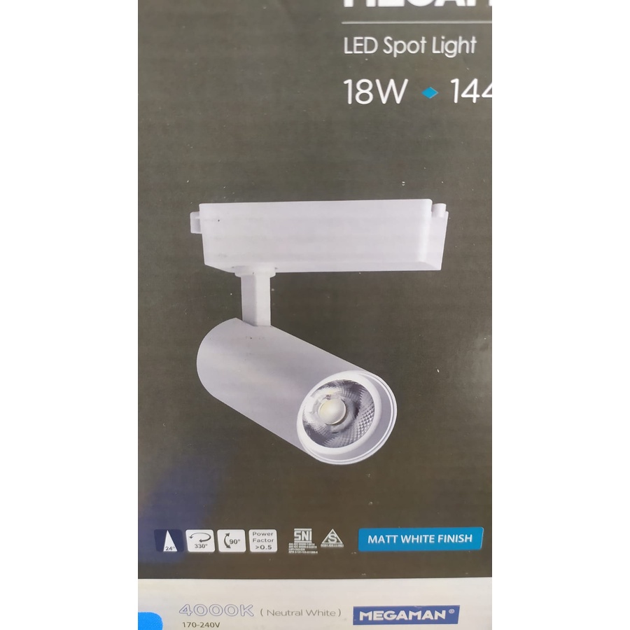 MEGAMAN LAMPU SPOTLIGHT 18WATT 4000K LAMPU SOROT LED TRACK LIGHT