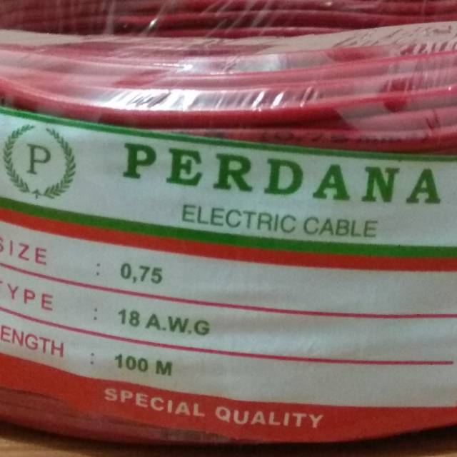 Kabel Listrik NYAK Perdana 1 meter 18awg serabut