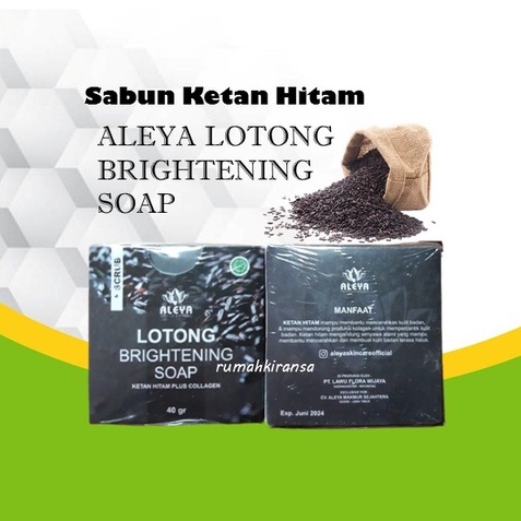 SABUN ALEYA LOTONG BERAS KETAN HITAM PLUS COLLAGEN | SCRUB BRIGHTENING SOAP