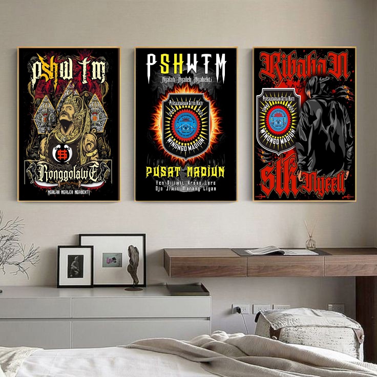 Hiasan Cetak Foto Poster Gambar Lukisan SH WINONGO ukuran 47x31 Hiasan dinding PSHW | Hiasan dinding