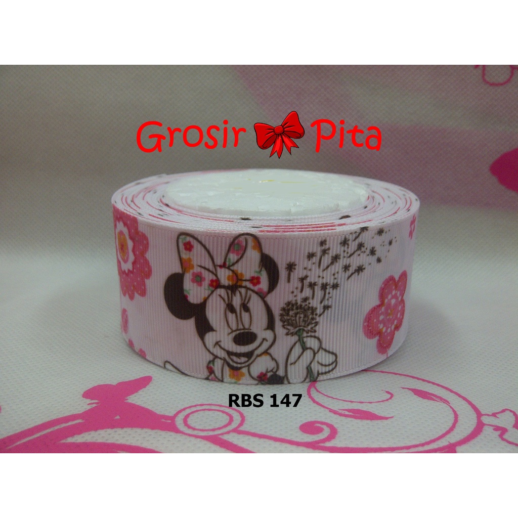 

(25 yard) Pita Grosgrain Motif Minnie Mouse RBS 147 | Toko Bahan Craft | Grosir Pita