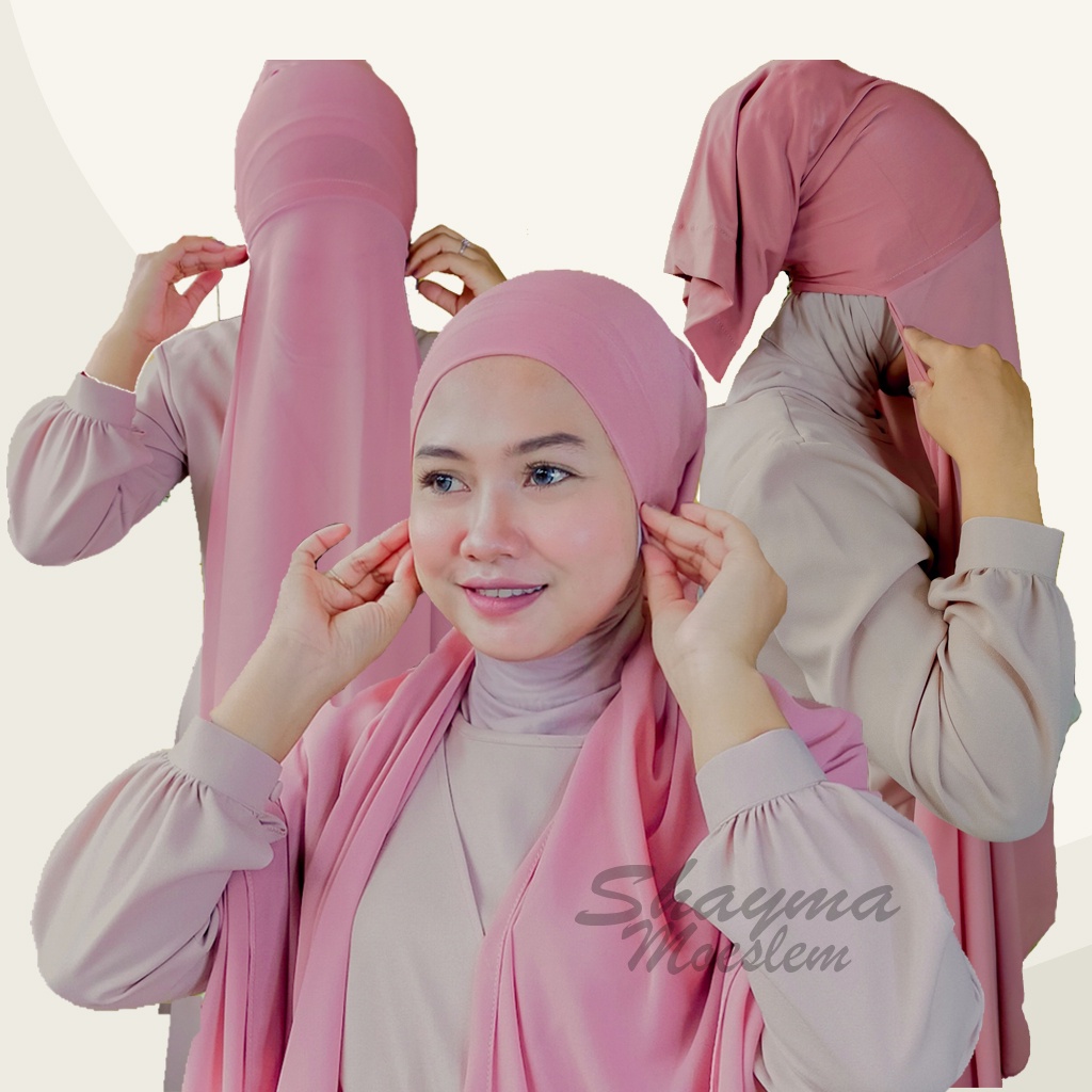 Pashmina Plus Inner 3 in 1 Bisa Bolak Balik / Pashmina Inner Ceruty Babydoll