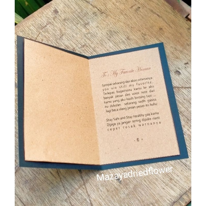 Kartu Ucapan Bunga Kering/Dried flower greeting card /Kartu ucapan aesthetic-hitam