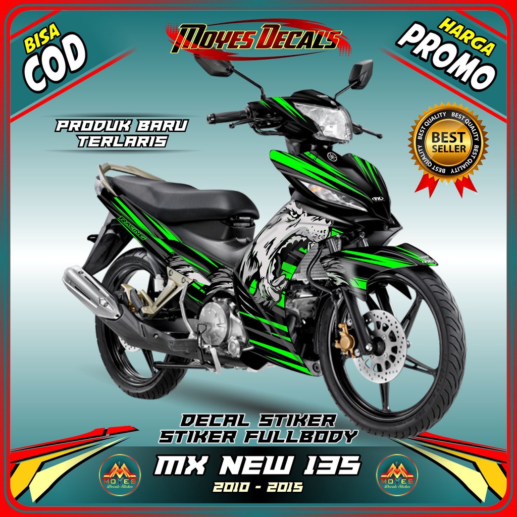 COD Decal Stiker Jupiter Mx 135 New full body - decal stiker jupiter mx 135 new srigala hijau