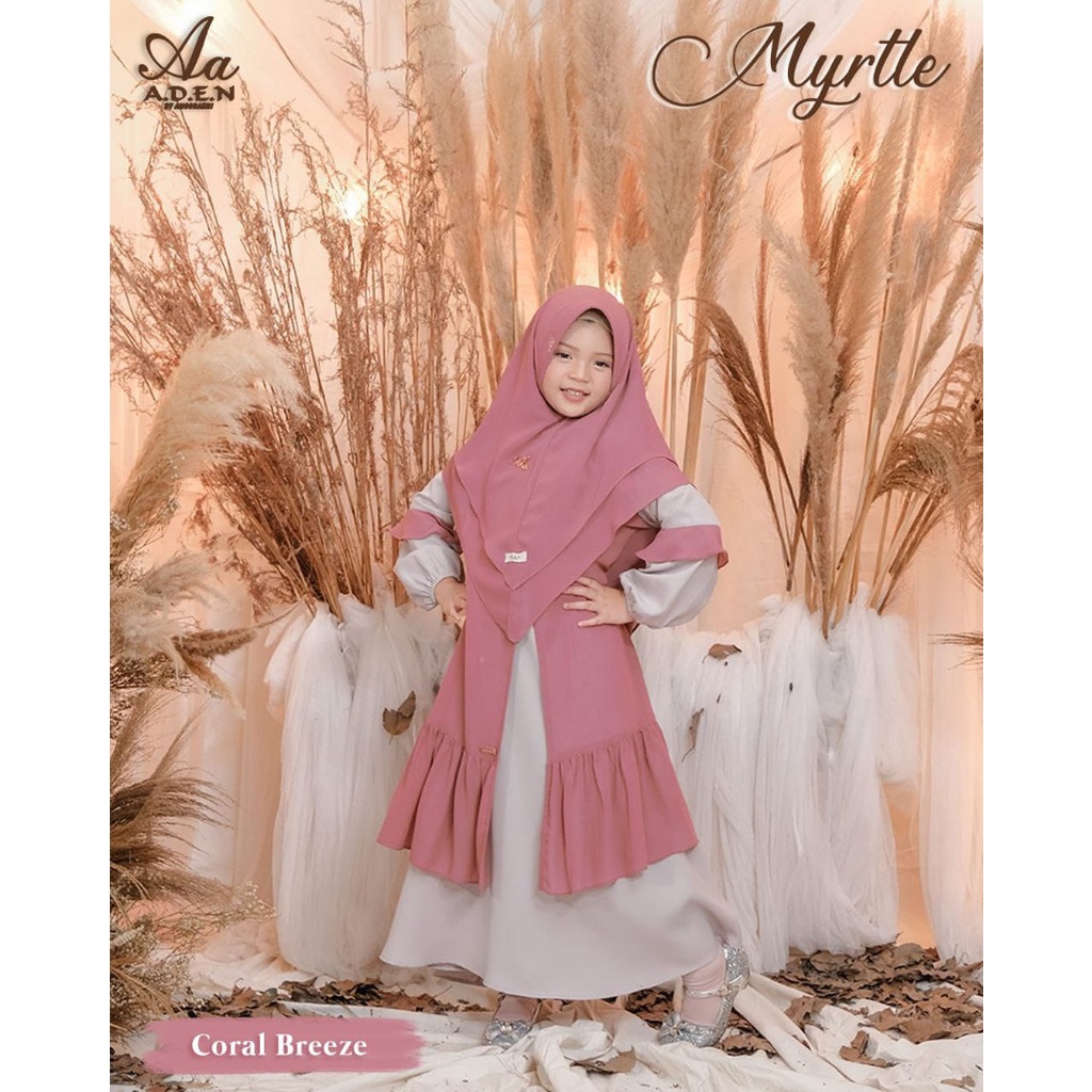 (BISA COD) GAMIS ANAK  ADEN  MYRTLE CORAL BREEZE / GAMIS ANAK ADEN TERBARU