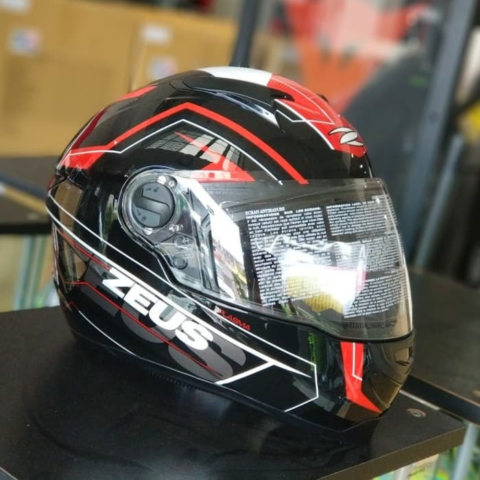 Helm Zeus ZS811 Plasma AL5 Black/Red - Free Dark Visor