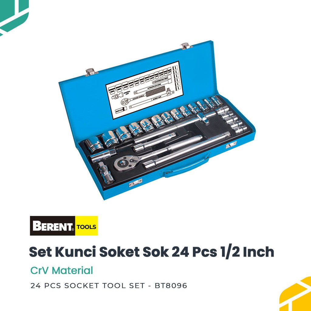 Jual Berent Set Kunci Soket Shock Sok Pcs Inch Socket Set Bt Shopee Indonesia