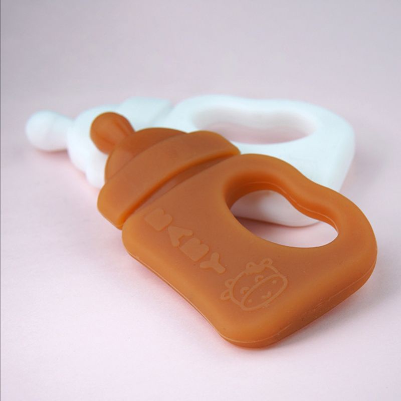 Mary Teether Bentuk Botol Susu Bahan Silikon Untuk Bayi