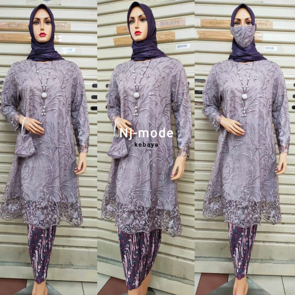 NJM&gt; TERBARU &gt;&gt; TUNIK KEBAYA DIANA / BAJU KEBAYA TILLE BORDIR / TUNIK KEBAYA PESTA / KEBAYA MODERN