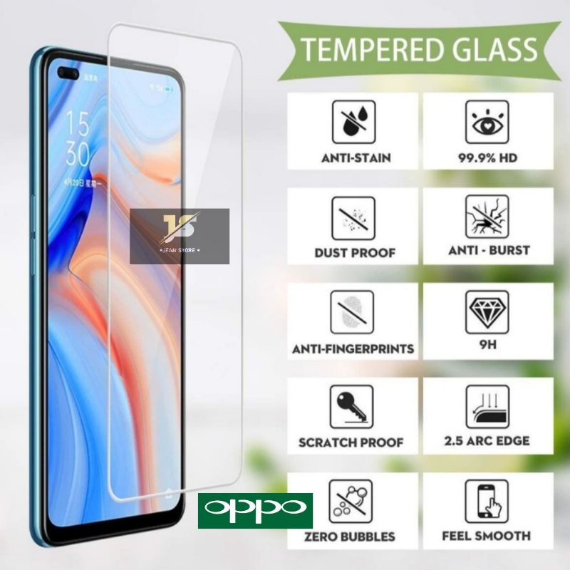 TG/TEMPERED GLASS/PELINDUNG LAYAR/ANTI GORES KACA BENING OPPO A76 RENO 2F RENO 7 Z A55 RENO 7 4G 8 4G 8 5G A57 A77 2022 A96 A17 A77S 8Z A17K RENO 8T 4G A78 5G A58