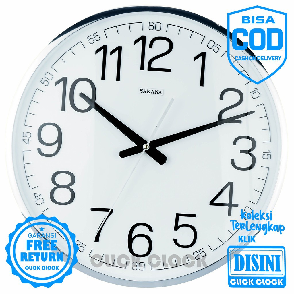 Jam Dinding Polos Dekorasi Rumah Bagus Wall Clock SAKANA 068N