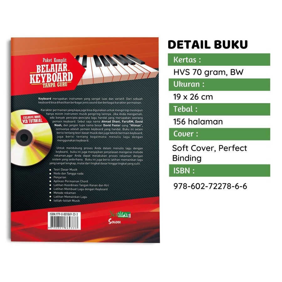 Buku Paket Komplit Belajar Keyboard Tanpa Guru - Kiki Laisa