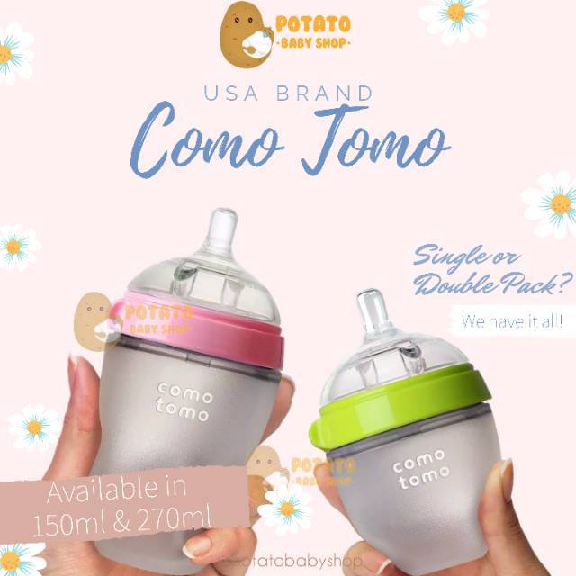 COMOTOMO Milk bottle 150ml 250ml single / twinpack como tomo