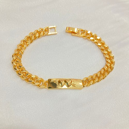 Gelang Rantai Titanium Wanita Anti Karat Xuping Lapis Emas Perhiasan Fashion Wanita Berlapis Emas KTA22-LOVE 2