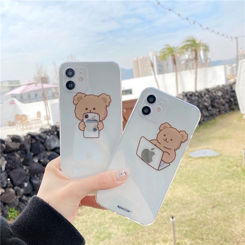 Working Bear Transparan Bening Softcase Polos for iphone XS XS Max XR 11 Pro Max 12 Pro Max 13 Pro Max