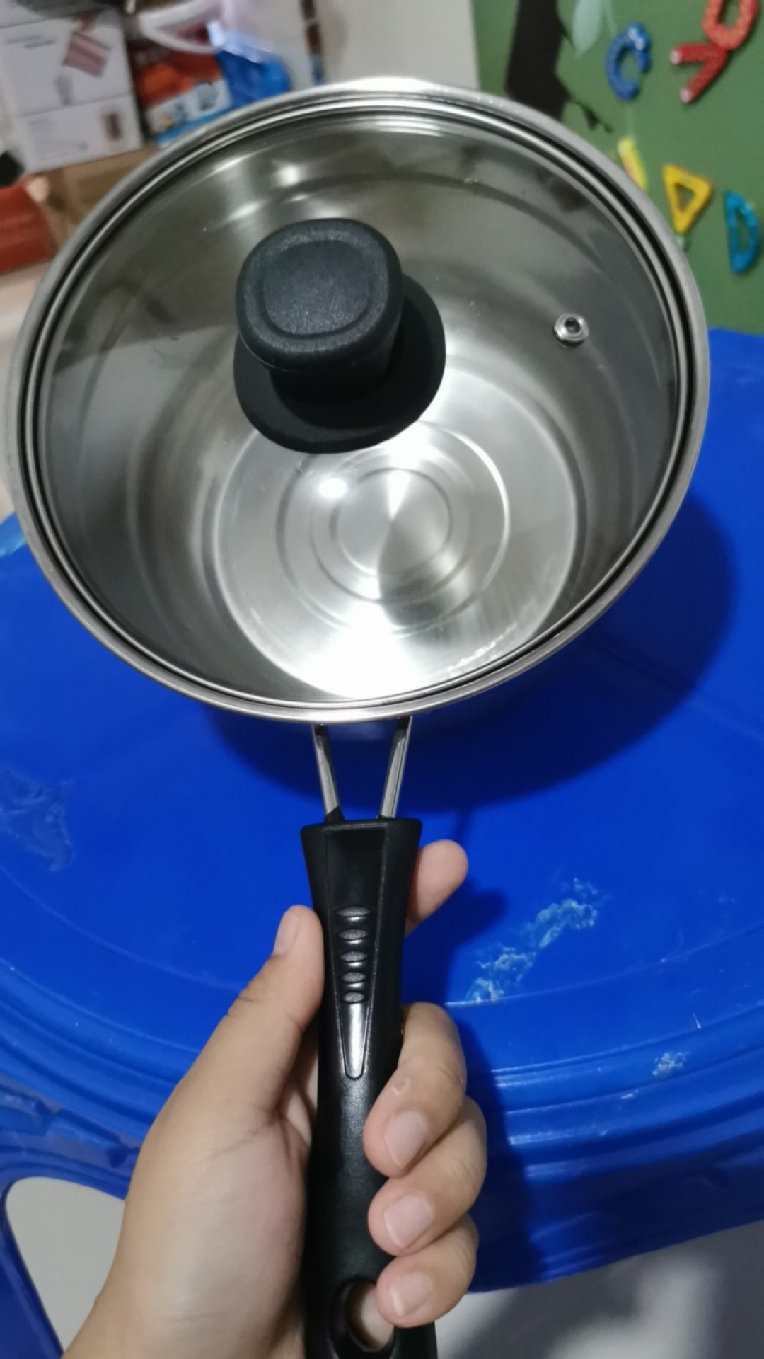 Gsf Panci Susu 18 Cm Stainless/panci Kuah Tutup Kaca/ Panci Gagang