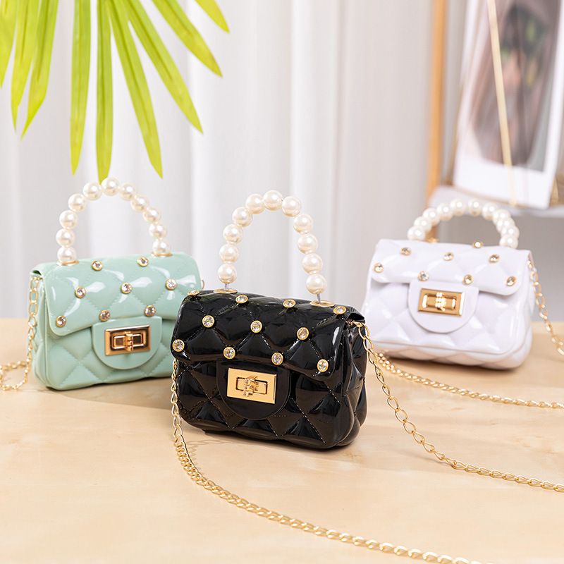 GrosirMart Tas Selempang Jelly Glossy Mini Tas Woman Bag Tas Kecil Wanita Kecil Mutiara Handbag A12