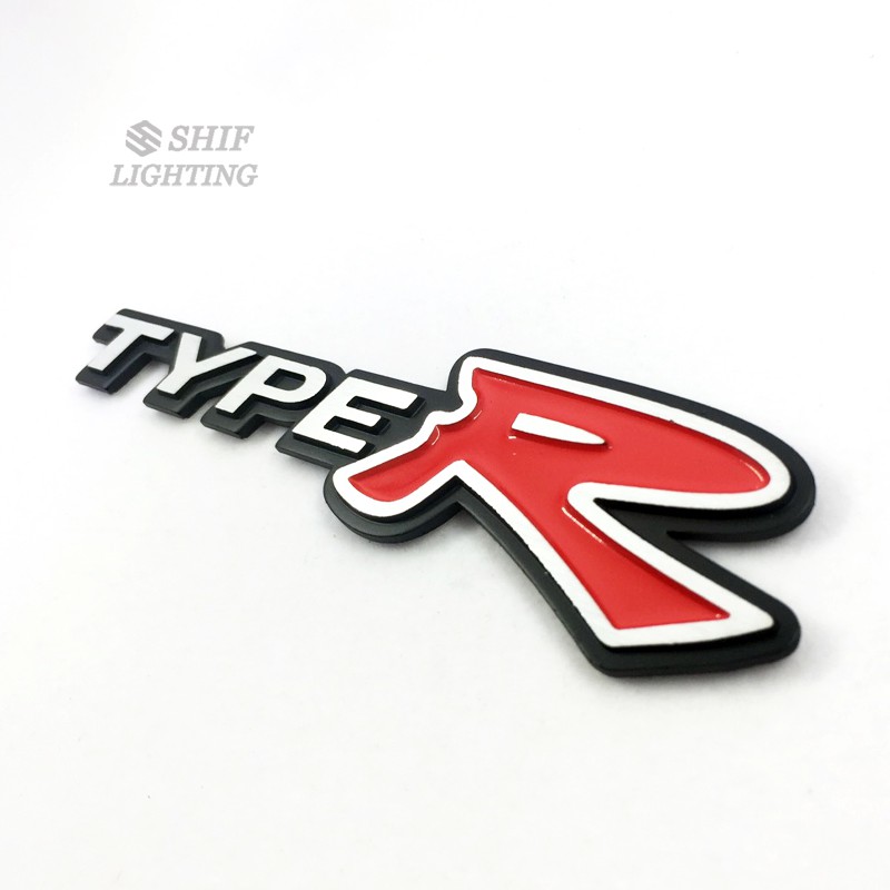 1Pc Stiker Emblem Logo Tipe R Bahan Metal Untuk Bagasi Belakang Mobil