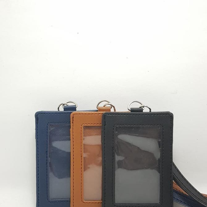 

Name Tag ID Card Holder Kulit Lanyard Termurah Berkualitas - Hitam