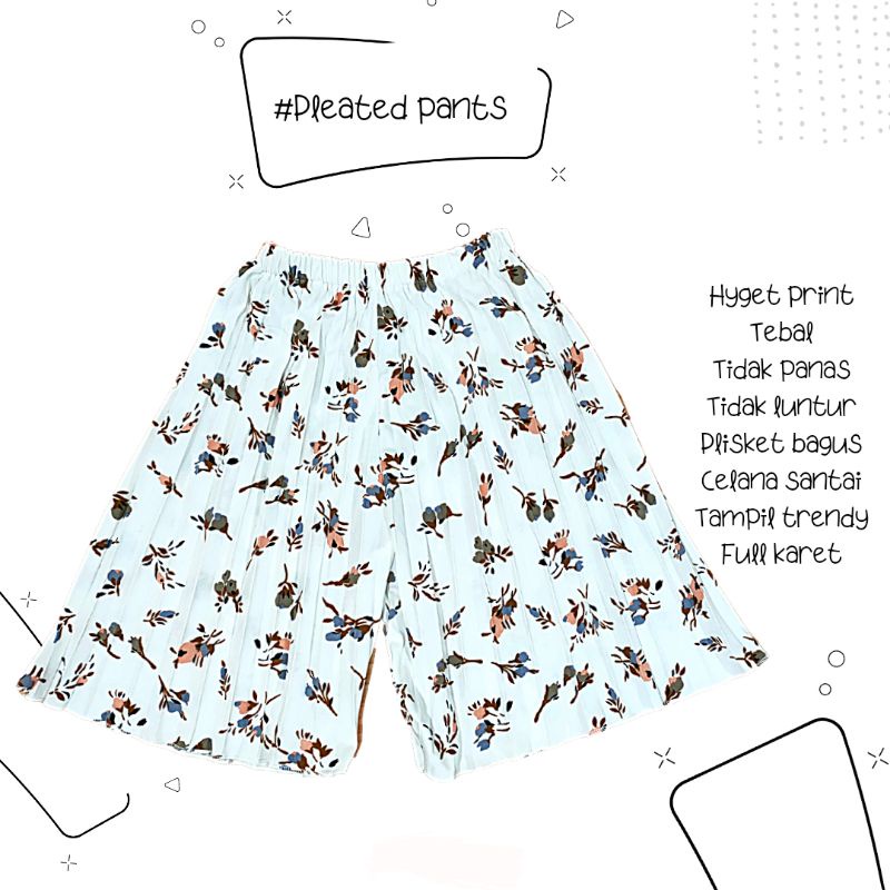 Celana Plisket PENDEK Motif anak 1-12 tahun Pleated Hot Pants