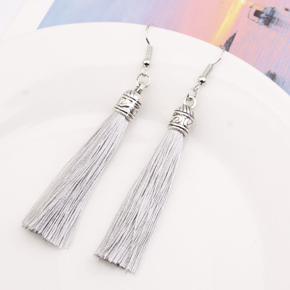 Fashion rumbai aksesoris Eropa dan Amerika kreatif berlebihan panjang alloy woven anting-anting gaya