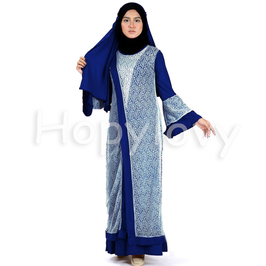 HOPYLOVY - Gamis Maxi Dress Meizza Hijab Brukat