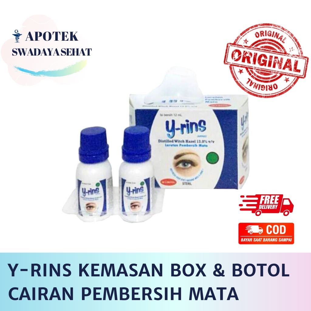 Y-RINS Kemasan Box Isi 2 Botol dan YRINS Botol Satuan Per 12 ML Y Rins Yrin - Cairan Pembersih Mata