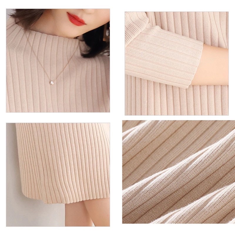 Dress wanita Panjang Kerah Bulat