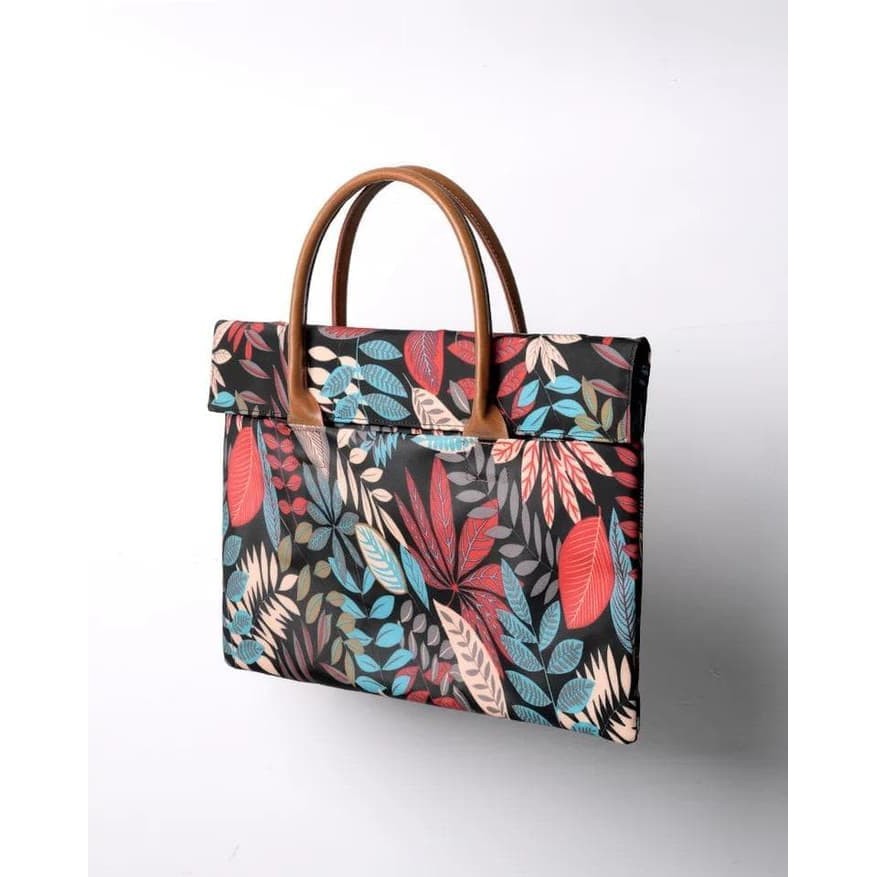 Tas Laptop Softcase Jinjing Macbook Pro 13 13.3 M2 2022  Leaves Printed 13inch