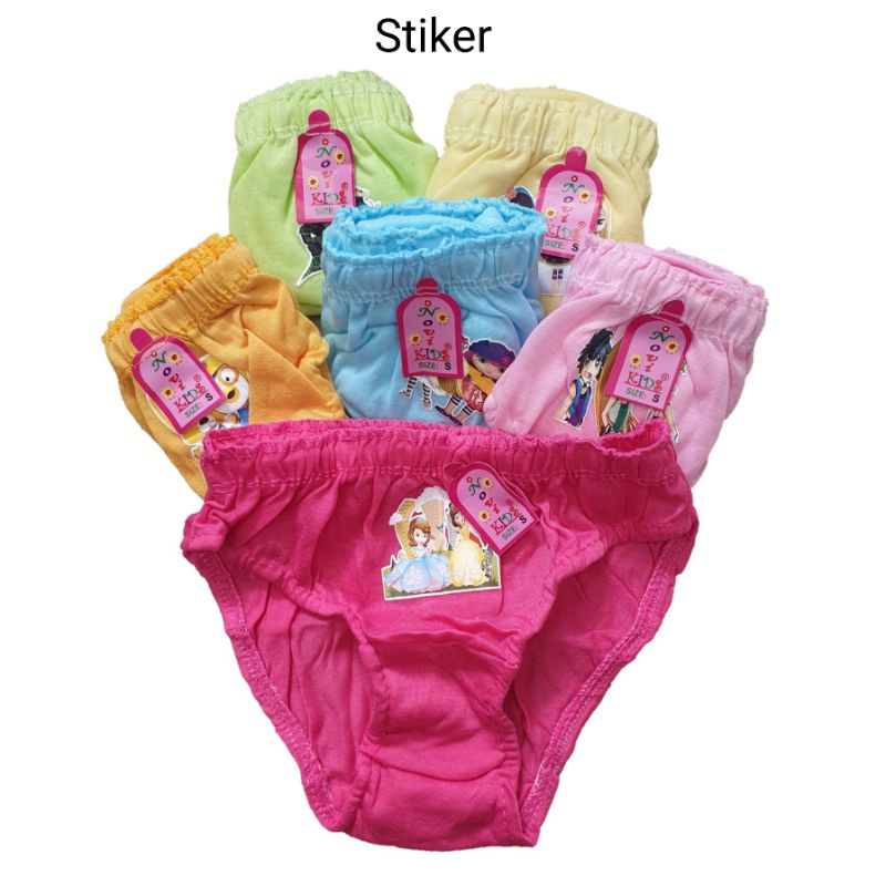 6 Pcs (1/2 Lusin ) Celana Dalam Anak Cewek NOVI KIDS Warna SNI CD Bayi, Balita, Anak Perempuan NOVI