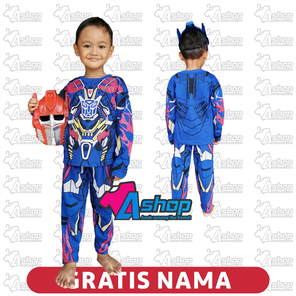 Kostum Anak Superhero Transformers Gratis Nama