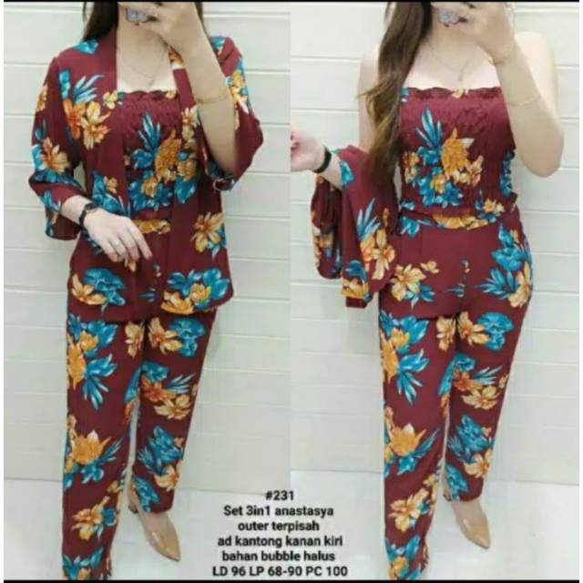 winsstore85 set jumpsuit 3in1 bunga