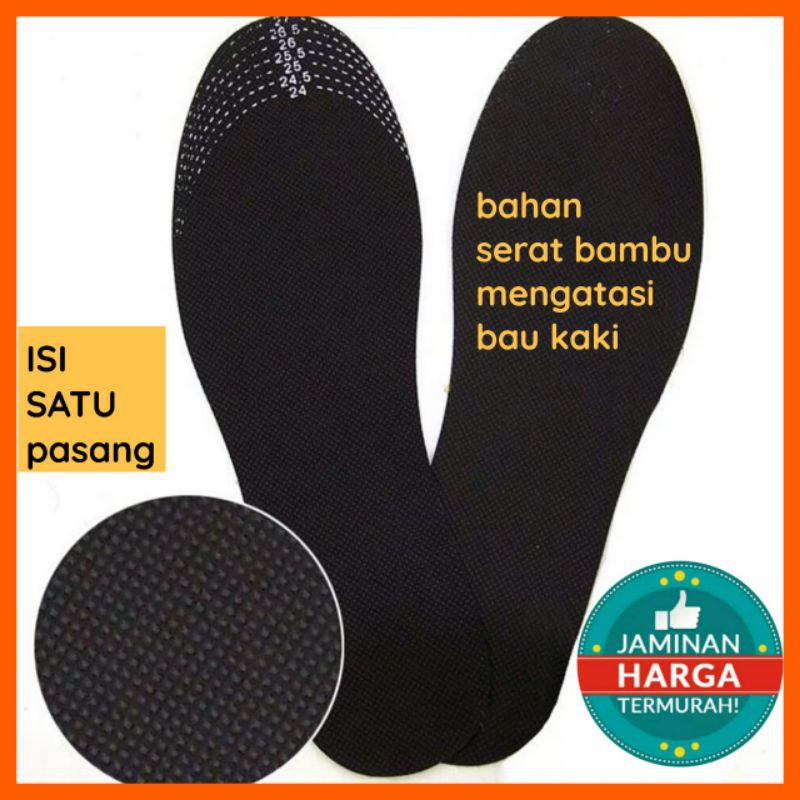 Insole Bamboo Anti Bau Kaki / Insole Sepatu / Insole Impor shoe pad