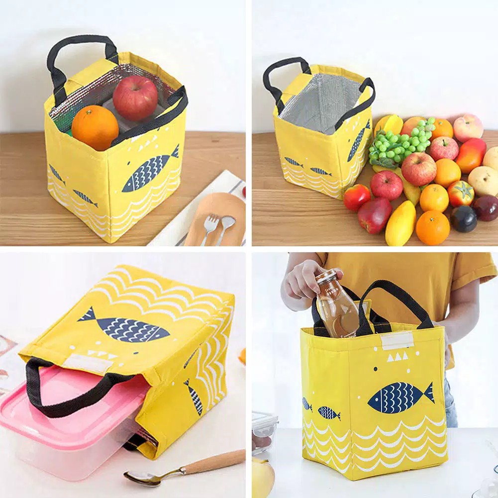 Tas bekal makanan lunch bag anak karakter lucu tahan panas ukuran besar kecil