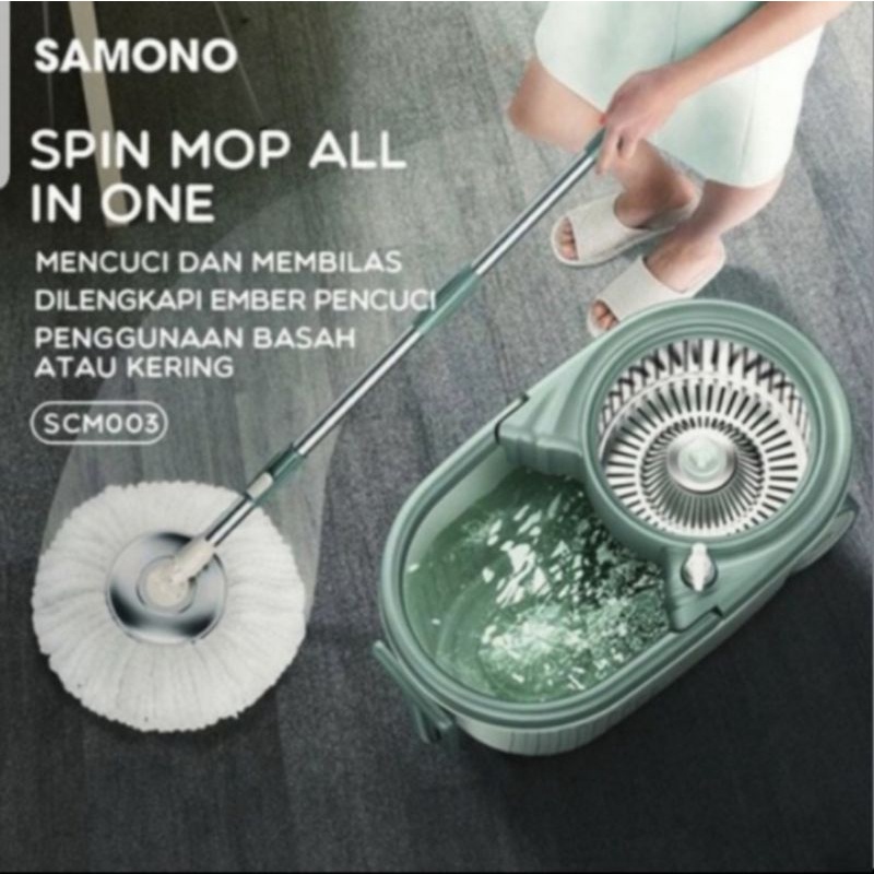 Samono SCM 003 - Clear Spin Mop Alat Pel Set