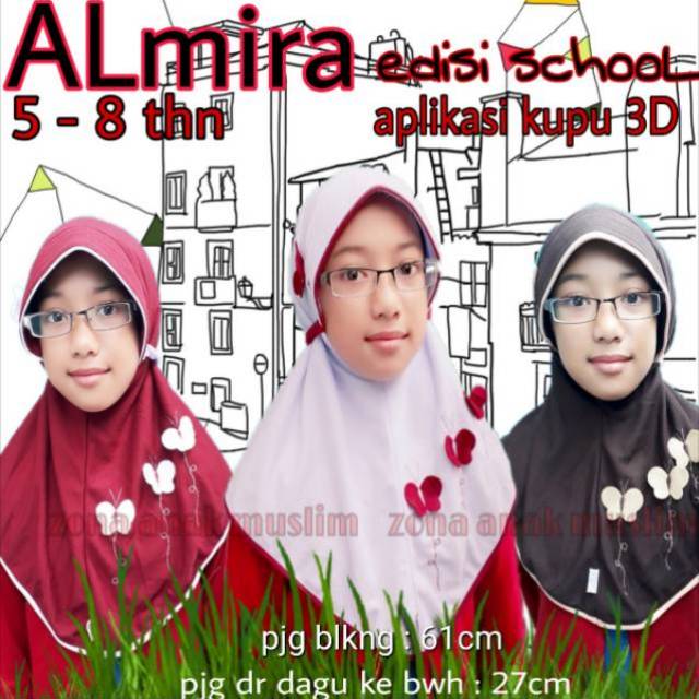 Jilbab anak ALMIRA seri SCHOOL/ jilbab anak vania sekolah / jilbab anak murah / grosir jilbab anak