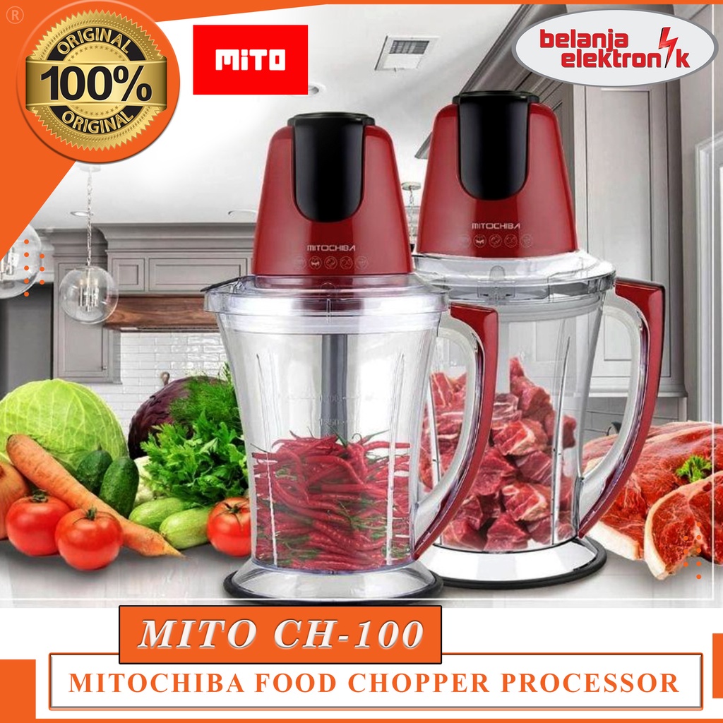 MITO MITOCHIBA FOOD CHOPPER CH 100 BLENDER 2 PISAU SERBAGUNA PENGGILING BUMBU & DAGING