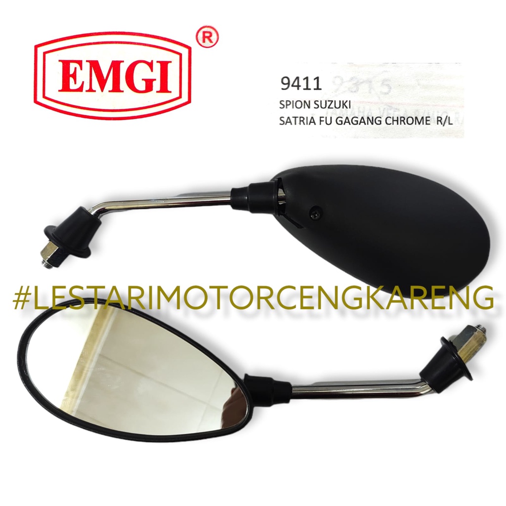 KACA SPION SATRIA FU DRAT 12 CEMBUNG ASLI EMGI GAGANG CHROME 9411