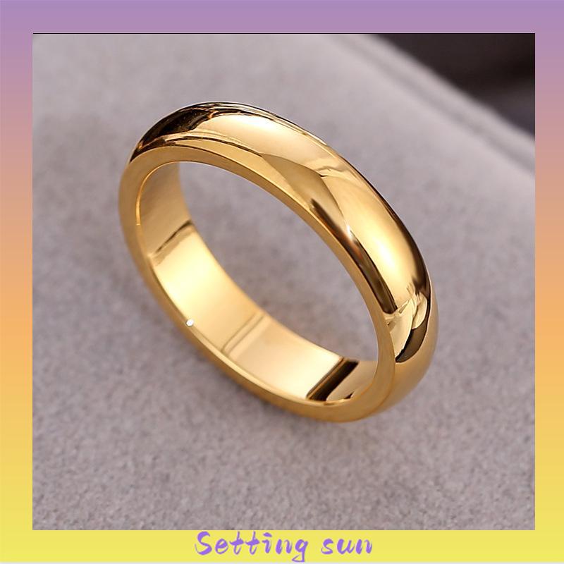 Asli 375 Grade Stainless Steel Couple Ring Titanium Gold Ring Hadiah Hari Valentine TN