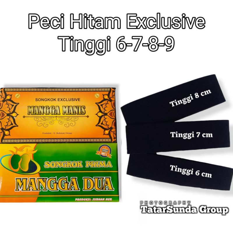 Baru Peci Hitam Anak Dewasa Tinggi 6 7 8 9 cm Non Ac Set Perlengkapan