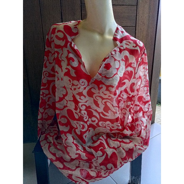 atasan wanita sifon lengan pjg jumbo