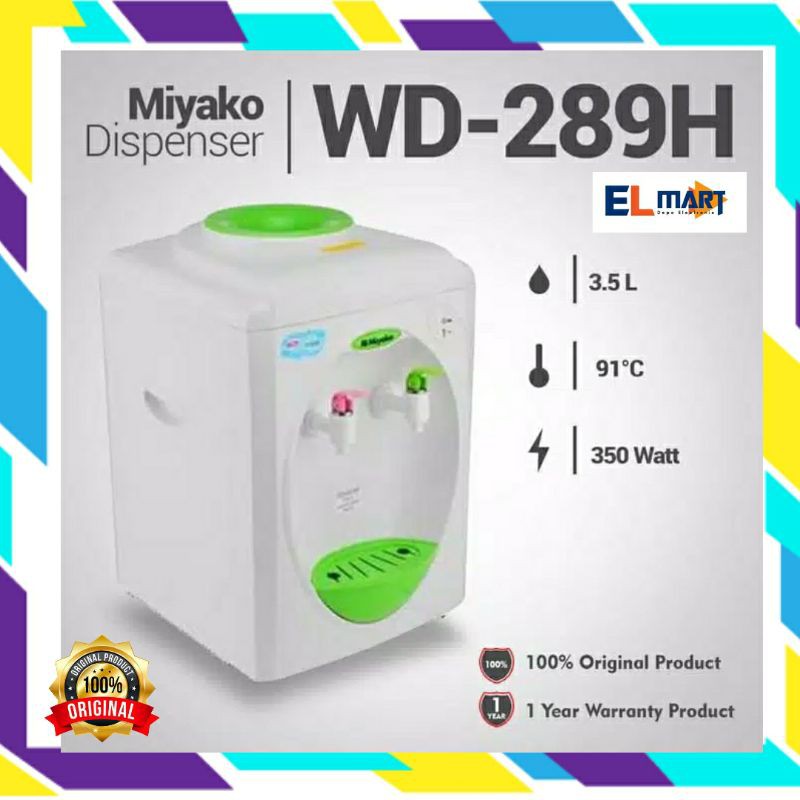 Miyako Dispenser Hot and Cool WD 289HC - 289 HC - WD289HC Panas Dngin Original