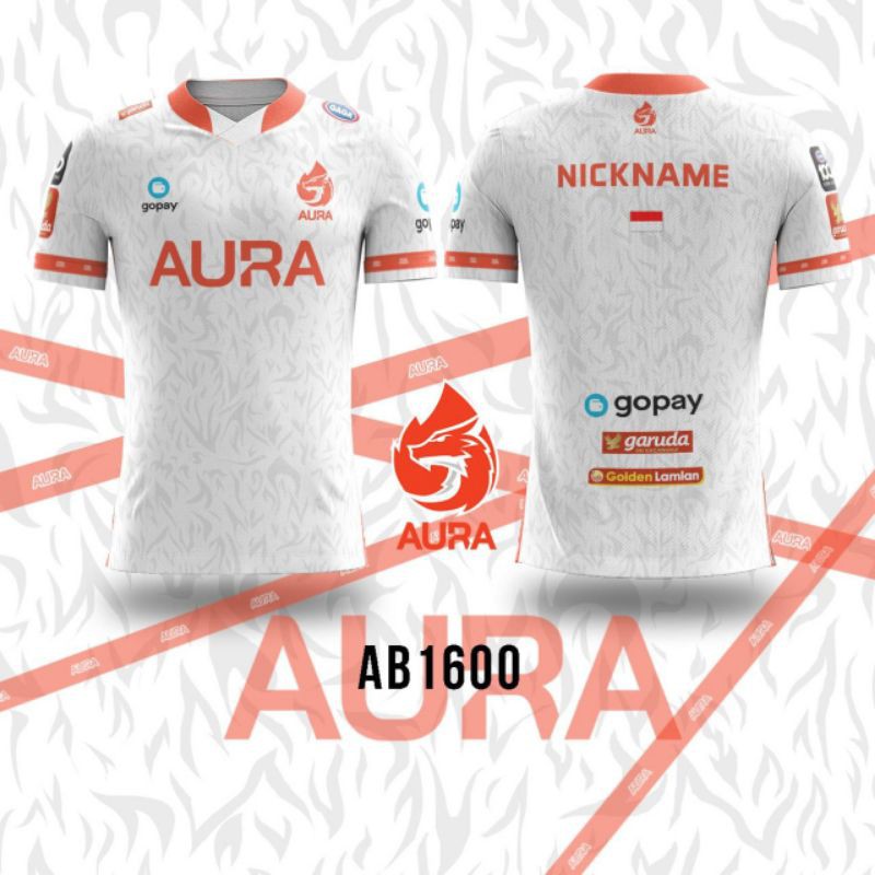 Kaos Jersey AURA ESPORTS terbaru terpopuler 2020 fullprint free custom aov freefire ML