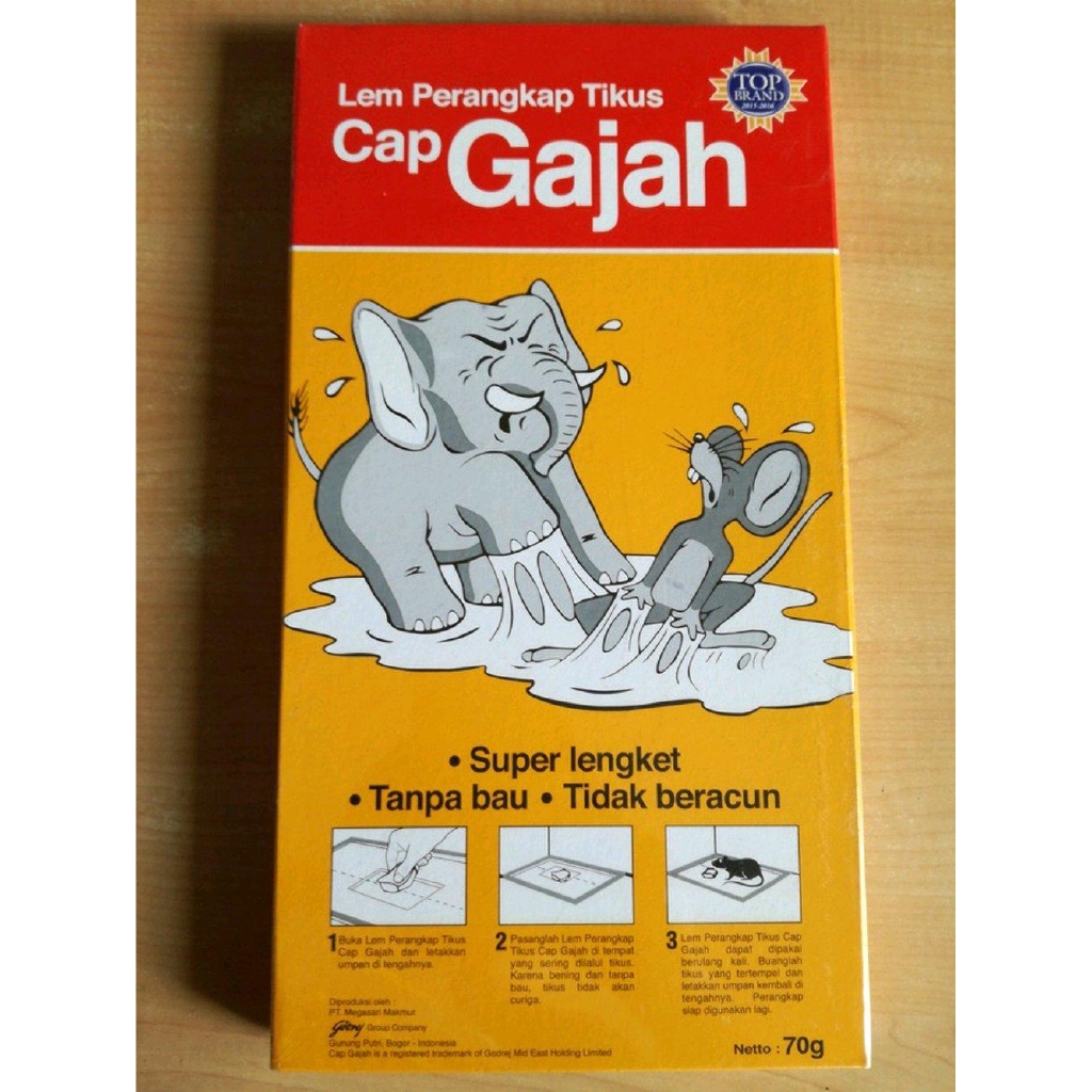 Lem Tikus Racun Tikus cap GAJAH Super Lengket Anti Bau1 PCS - Jebakan Tikus / Perangkap Tikus