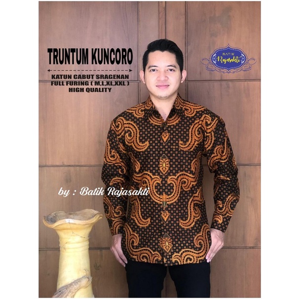 TRUNTUM KUNCORO KEMEJA BATIK SOLO PRIA LENGAN PANJANG LAPIS FURING ATASAN PREMIUM MODERN KOPRI PGRI 