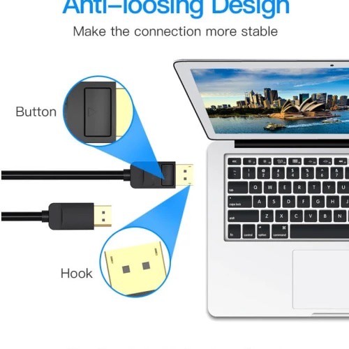 Kabel display port to display port male to male vention 2 meter-HAC