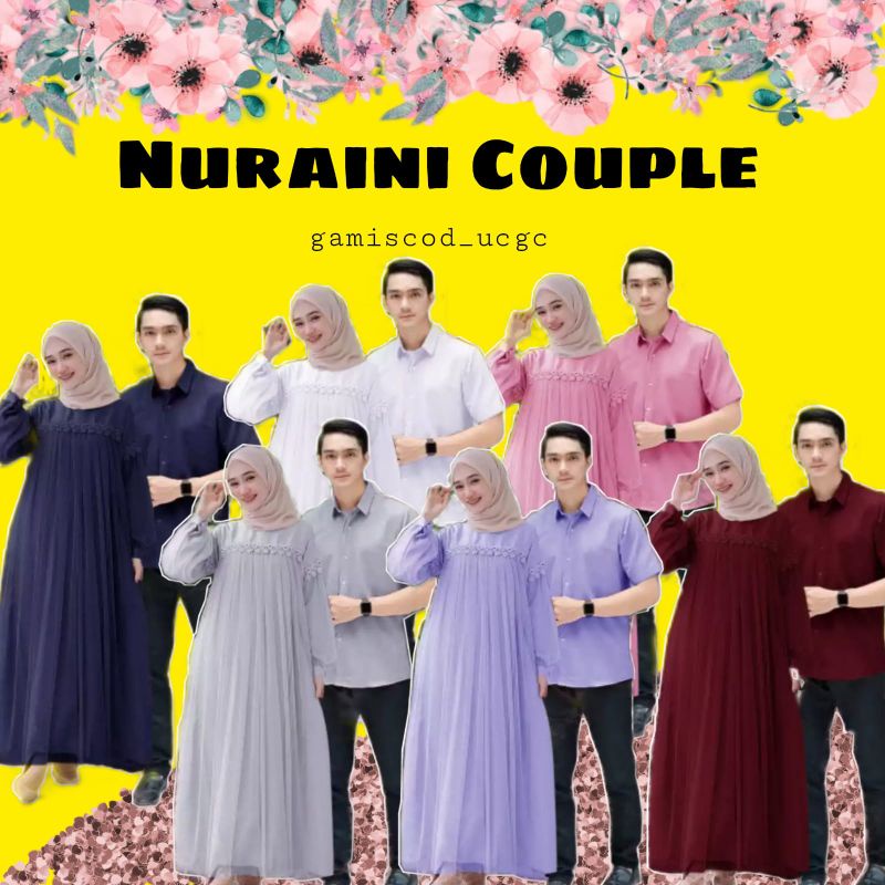 COD | NURAINI CP BAJU GAMIS SERAGAM COUPLE PASANGAN SUAMI ISTRI REMAJA DRESS PESTA KONDANGAN TILE BR