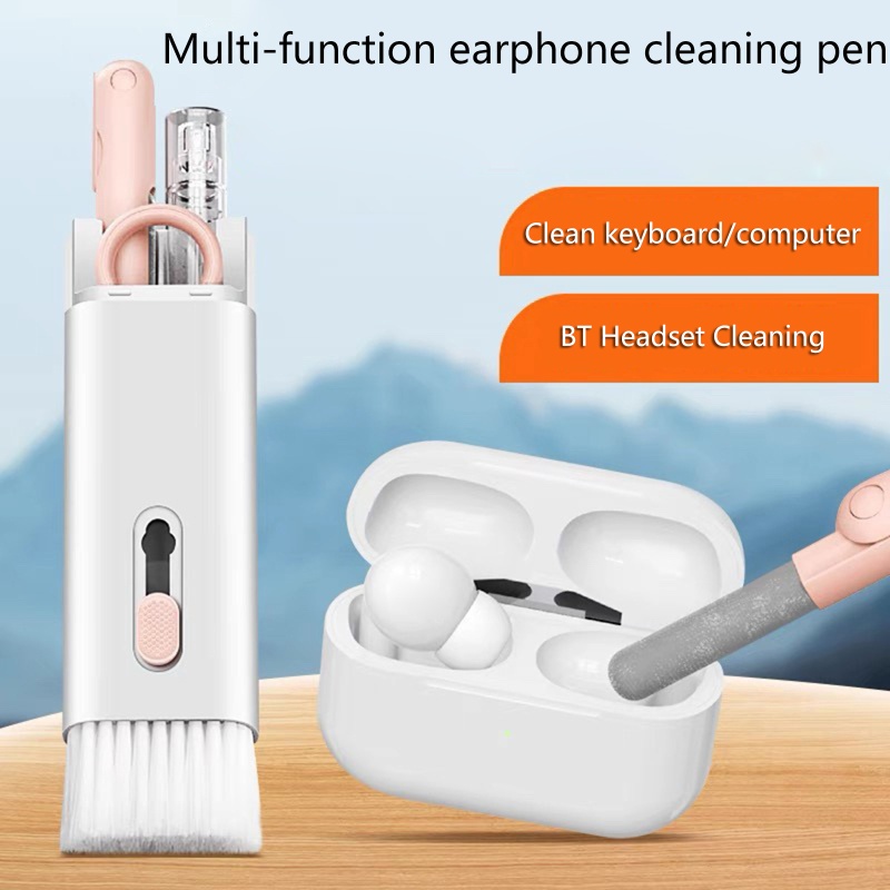 Bt Sikat Pembersih Debu Pen Pembersih Headphone In-Ear Portable Dengan Keycap Buckle