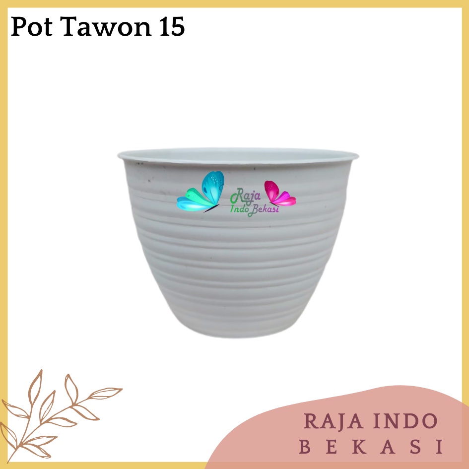 Sekarganes Pot Bunga Motif Tawon Putih